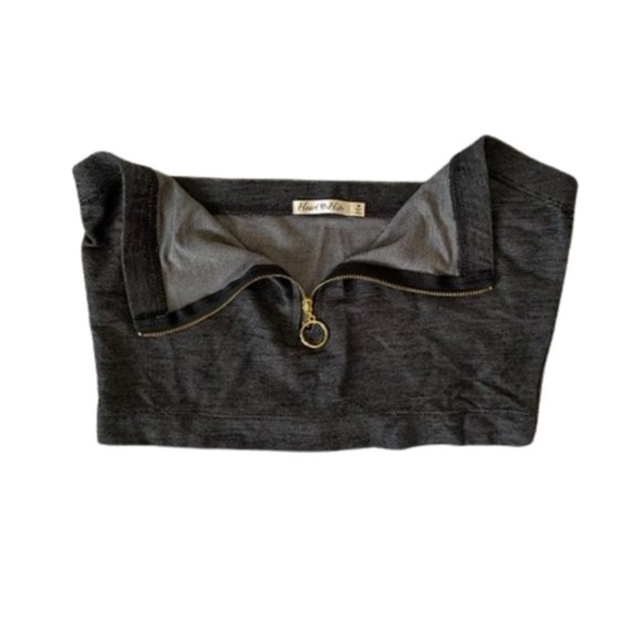 Tube Top - Knit Stretch Denim with front Zip. Medium and Large Sizes. NWT - Picture 3 of 7